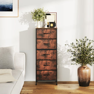 CONCETTA 5 fabric storage cabinet, TV stand, clothing storage, living room and bedroom, black, white, rust, gray
