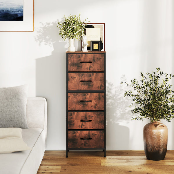 CONCETTA 5 fabric storage cabinet, TV stand, clothing storage, living room and bedroom, black, white, rust, gray