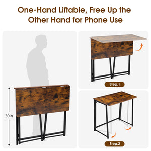 CONCETTA Lightweight Folding Desk 31.5", Space Saving Workstation, Portable Computer Table for Small Home Office & RV, Easy Set Up