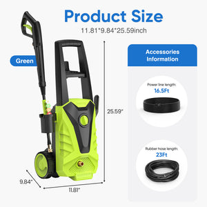 Electric Pressure Washer , Power Washer with 6 Nozzles & Foam Cannon for Window, Fence, Patio, Driveway Cleaning，2.0 GPM