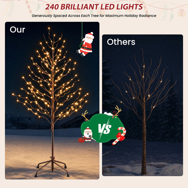 CONCETTA Lighted Star Tree, Christmas Tree with Warm White LED Lights, Adjustable Branches for Indoor Outdoor Yard Porch Decor