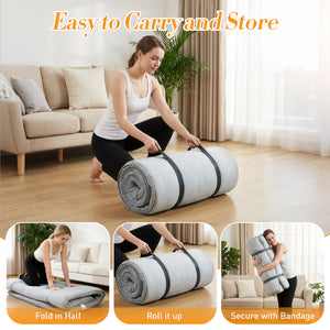 CONCETTA Memory Foam Futon Mattress, Twin Size, Foldable Tatami Floor Mattress with Storage Bag