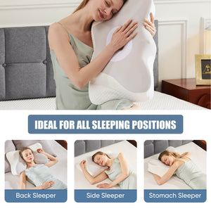 CONCETTA Cervical Neck Pillow-Memory Foam Ergonomic Contour Bed Pillows for Neck Pain Relief Cervical Neck Pillow Orthopedic Pillow for Improved Sleep Comfort and Support