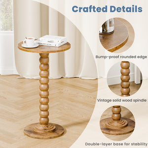 CONCETTA Modern Round Side Table, Accent End Table with Solid Wood Spindle, Small Drink Table for Living Room, Bedroom, Couch, Office
