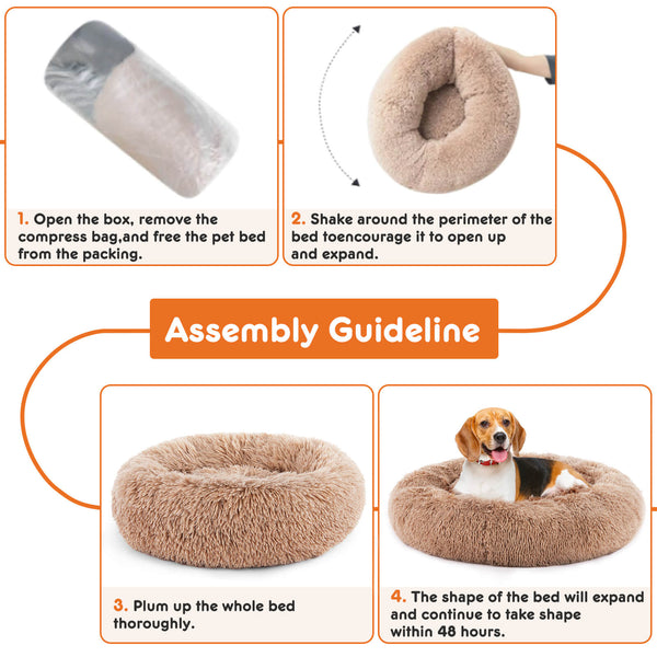 CONCETTA Dog Bed-Soft and Comfortable, Washable, Donut Shape, Multiple Sizes, Suitable for Cats and Dogs and Other Pets