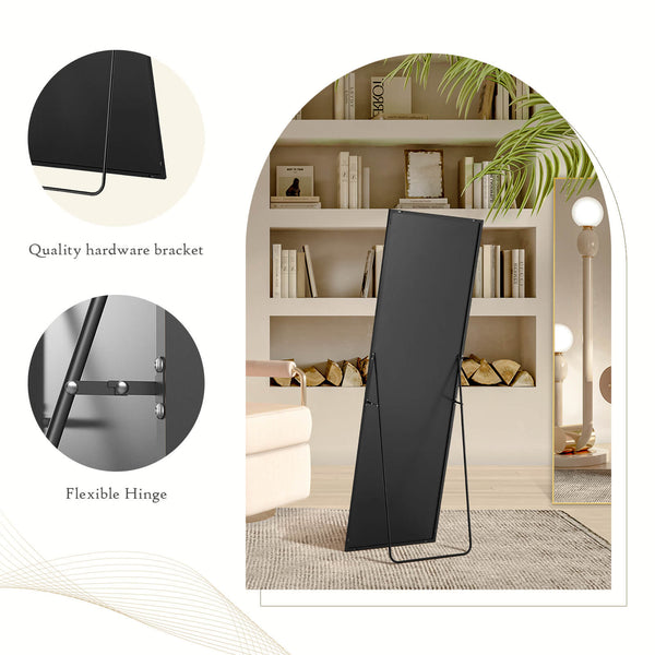 CONCETTA 71"x30" Arched Full Body Mirror Floor Mirror Standing Hanging or Leaning Wall with Stand Aluminum Alloy Thin Frame