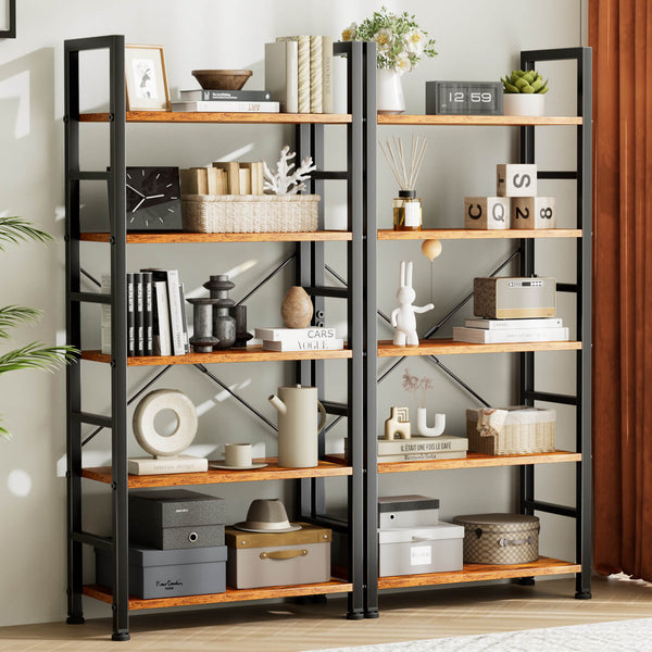 CONCETTA 5-Tier Bookcase - Tall Bookshelf Modern Book Case for Books, Garage Kit, CDs, Movies,  for Bedroom Home Office Kitchen Living Room