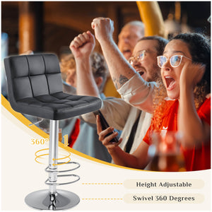 CONCETTA Bar Stool 2 Piece Set, Swivel Liftable Counter Stool, Simple with Backrest, Kitchen Bar Stools