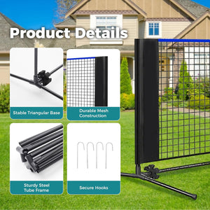 CONCETTA Badminton & Small Pickleball Net - 3/4.2/5.2M Widths, Adjustable 85-153cm Height, Foldable with Carry Bag for Backyard/Indoor/Outdoor Games