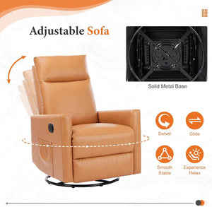CONCETTA Rocking Chair Nursery, Swivel Rocker Recliner Chair, Nursery Rocking Chairs, Manual Upholstered Seating Recliner