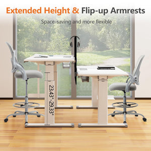 JOINSUN Ergonomic Office Home Desk Mesh Fixed Armrest