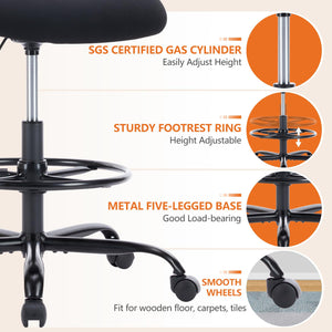 JOINSUN Ergonomic Office Home Desk Mesh Fixed Armrest