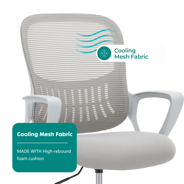 JOINSUN Ergonomic Office Home Desk Mesh Fixed Armrest