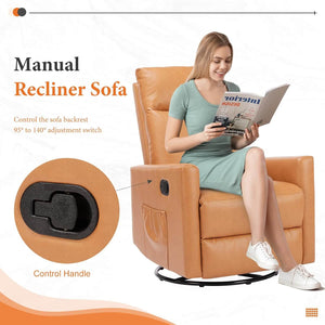 CONCETTA Rocking Chair Nursery, Swivel Rocker Recliner Chair, Nursery Rocking Chairs, Manual Upholstered Seating Recliner