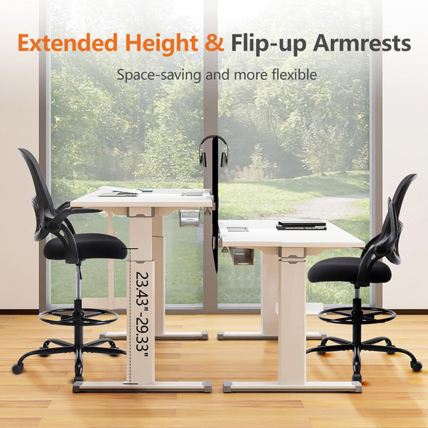 JOINSUN Ergonomic Office Home Desk Mesh Fixed Armrest