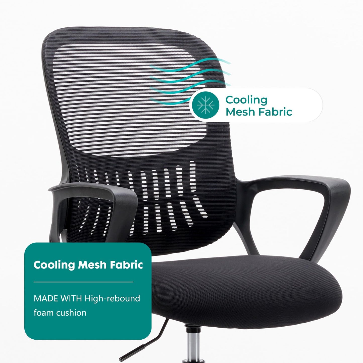 CONCETTA Ergonomic Office Home Desk Mesh Fixed Armrest