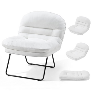 CONCETTA Casual Office Chair, Small Sofa Chair, Foldable Chair with Foldable Metal Frame for Living Room, Bedroom, Office