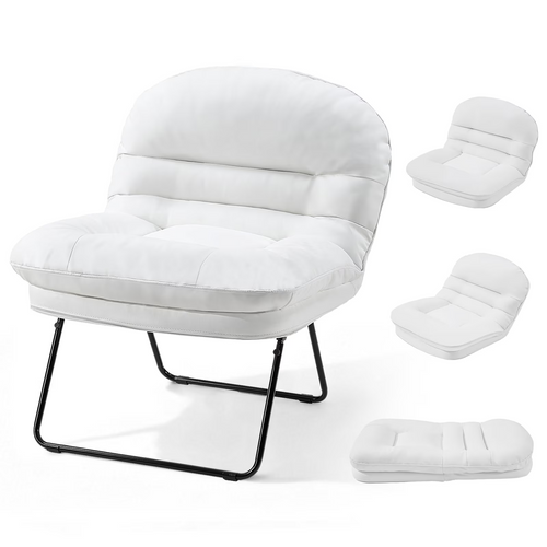 CONCETTA Casual Office Chair, Small Sofa Chair, Foldable Chair with Foldable Metal Frame for Living Room, Bedroom, Office