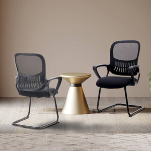 CONCETTA Ergonomic office chair - with storage basket, no wheels, breathable back, suitable for office, bedroom, living room.