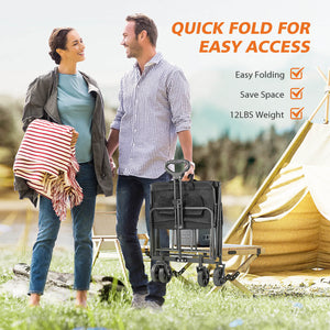 CONCETTA Wagons Carts Foldable with All-Terrain Wheels - foldable, extra large capacity, with drink holder, Suitable for Camping Sports Outdoor Activities