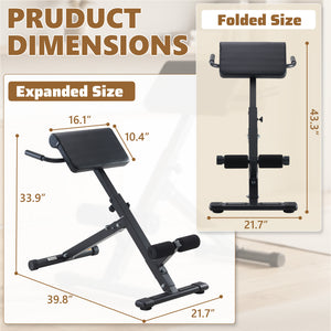 CONCETTA Roman Chair Hyperextension Bench, Adjustable Back Extension Machine with Foldable Design, Heavy Duty Frame for Glutes, Hamstrings & Core Workout