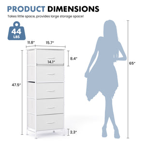 CONCETTA 5 fabric storage cabinet, TV stand, clothing storage, living room and bedroom, black, white, rust, gray