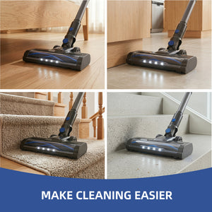 CONCETTA Cordless Vacuum Cleaner with Self-Standing, LED Screen, Lightweight Powerful Suction, 6-in-1 Rechargeable for Home Carpets, Pet Hair, Hardwood Floors
