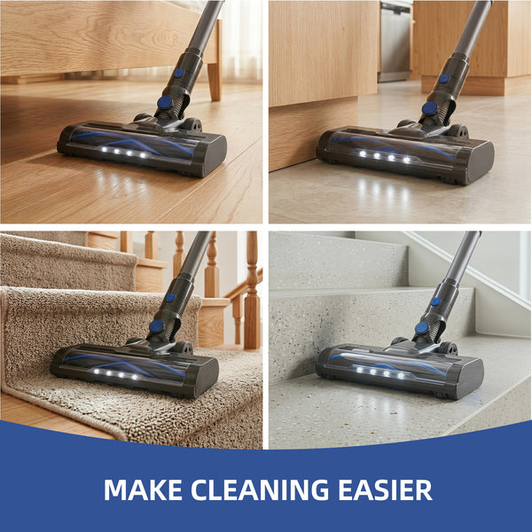 CONCETTA Cordless Vacuum Cleaner with Self-Standing, LED Screen, Lightweight Powerful Suction, 6-in-1 Rechargeable for Home Carpets, Pet Hair, Hardwood Floors