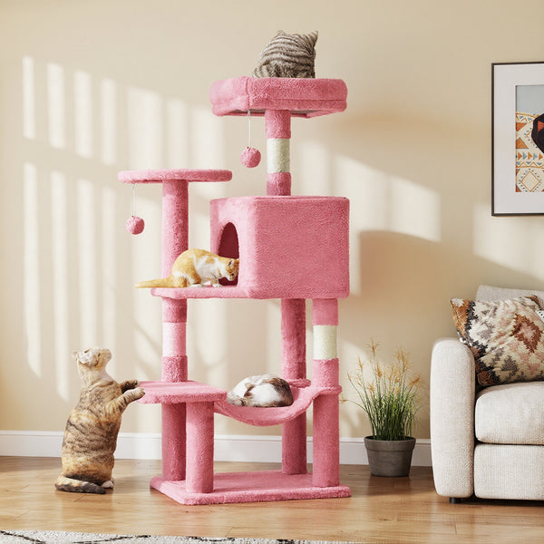 CONCETTA 44in Multi Level Cat Tree Tower,Cat Scratching Posts with Large Top Perch and Hammock