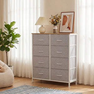CONCETTA 8-Drawer Fabric Dresser, Storage Organizer Cabinet for Living Room, Bedroom, Office