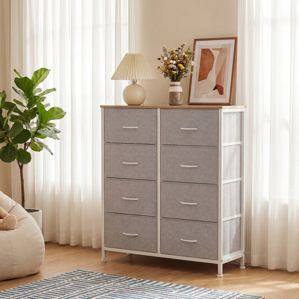 CONCETTA 8-Drawer Fabric Dresser, Storage Organizer Cabinet for Living Room, Bedroom, Office