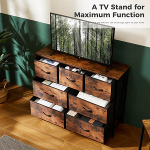CONCETTA Dresser for Bedroom-with 7 Drawers, Chest Tower TV Stand,  Wooden Top for Living Room,  Bedroom, Closet