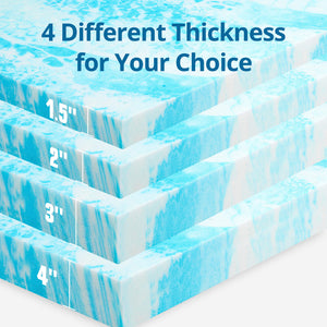 CONCETTA Mattress Topper Full - 2 Inch Gel Memory Foam Mattress Topper Full Size for Back Pain