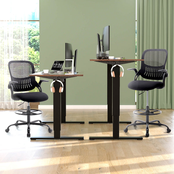 CONCETTA Office Computer Desk Chair, Ergonomic Chair with Flip-up Armrests and Lumbar Support, Height Adjustable, Breathable Mesh Back