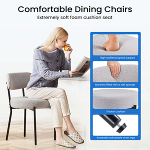 CONCETTA Dining Chair Set of 4 Modern Upholstered Fabric Chairs with Metal Legs for Kitchen Living Room Dining Room