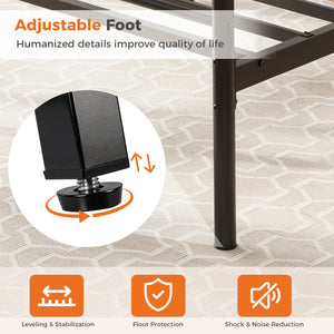CONCETTA Metal Platform Bed Frame with Rounded Base & Protective Footpads, Underbed Storage, No Box Spring Needed for Bedroom