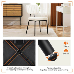 CONCETTA Dining Chairs Set of 2, Modern Kitchen Dining Room Accent Chairs with Faux Leather Cushion Seat & Metal Legs for Kitchen, Living Room
