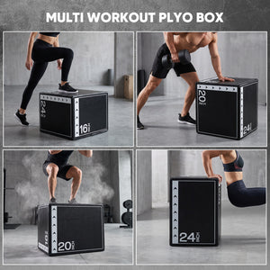 CONCETTA 3-in-1 Foam Plyo Jump Box,  Workout Box for Home Gym, HIIT & Jump Training