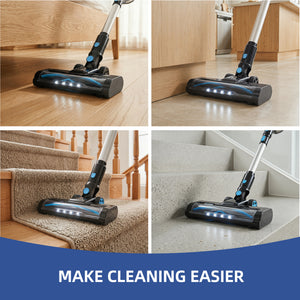 CONCETTA Cordless Vacuum Cleaner with Self-Standing, LED Screen, Lightweight Powerful Suction, 6-in-1 Rechargeable for Home Carpets, Pet Hair, Hardwood Floors