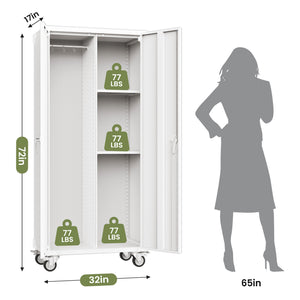 CONCETTA Metal Storage Cabinet with Pegboard and Adjustable Shelves for Garage, Home, or Office