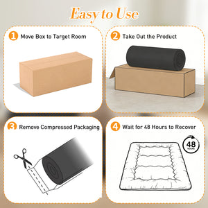 CONCETTA Memory Foam Futon Mattress, Twin Size, Foldable Tatami Floor Mattress with Storage Bag