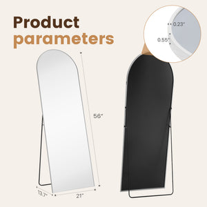 CONCETTA Arched Full Length Mirror, Full Body Standing Mirror Hanging Leaning for Home, Silver