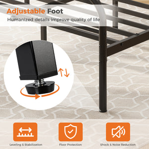CONCETTA Metal Platform Bed Frame with Rounded Base & Protective Footpads, Underbed Storage, No Box Spring Needed for Bedroom