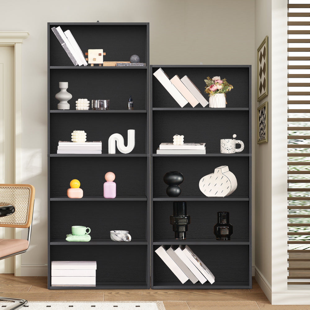 CONCETTA 5/6 Shelf Bookcase, Tall Floor Standing Open Bookshelf for Home Office and Living Room