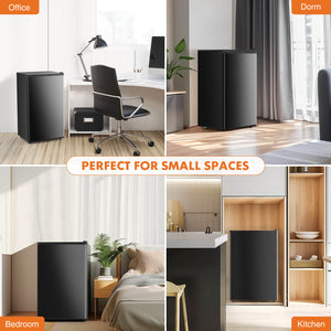 CONCETTA Mini Fridge with Freezer,3.2 Cu.Ft Small Refrigerator Single Door Adjustable Thermostat Energy-efficient Low Noise