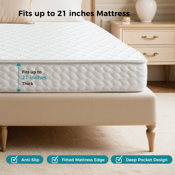 Heated Mattress Pads, ETL Certificated Heating Electric Bed Warmer with 12 Heat Settings, Machine Washable, Over-Heat Protection, White