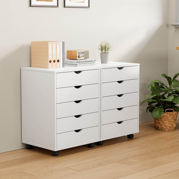 CONCETTA 5 Drawer Chest of Drawers, Wooden Dresser, Removable Storage Cabinet, Can be placed under Desk, Suitable for Home, Office