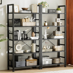 CONCETTA 5-Tier Bookcase - Tall Bookshelf Modern Book Case for Books, Garage Kit, CDs, Movies,  for Bedroom Home Office Kitchen Living Room