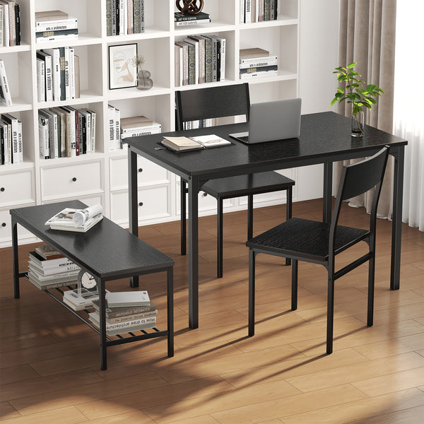 CONCETTA 3-Piece Dining Table Set with 1 Table,2 benches,Space-Saving Small Dining Set for 2–4 People for Apartment, Daily Meals & Bistro