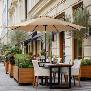 CONCETTA 9FT Outdoor Patio Umbrella, Outdoor Table Umbrella, Yard Umbrella,Easy Push Button Tilt and Crank, 8 Sturdy Fiberglass Ribs Heavy-Duty Pool Umbrella for Deck, Backyard